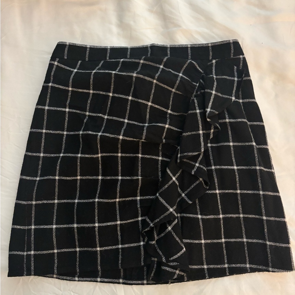 Madewell Black and White Asymmetrical Skirt